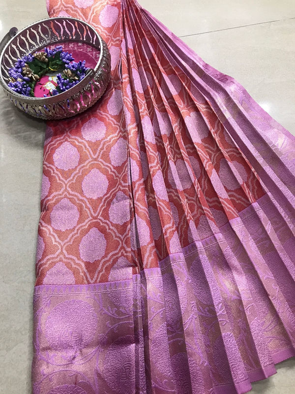 Elevate your bridal ensemble with this exquisite Semi Kanchi saree