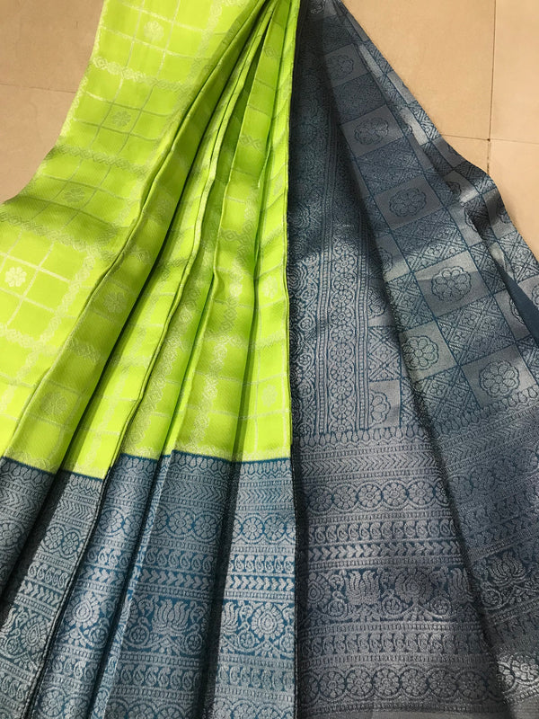 Soft Silk With Awesome  yellow Zari