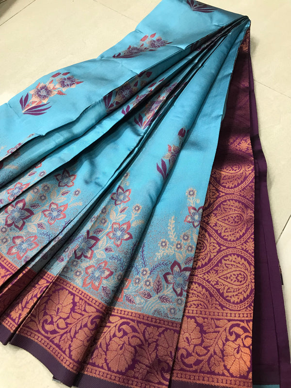 Soft Silk With Awesome  yellow Zari