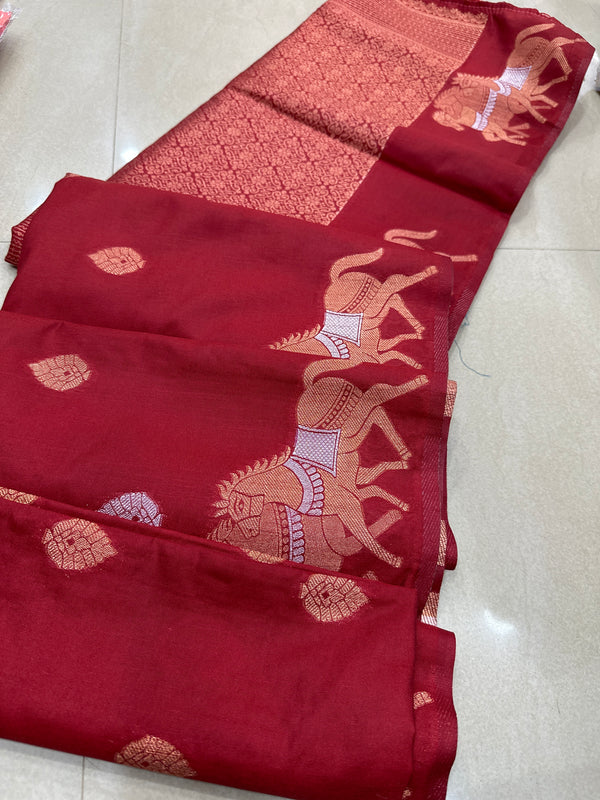 Viscose mix silk saree