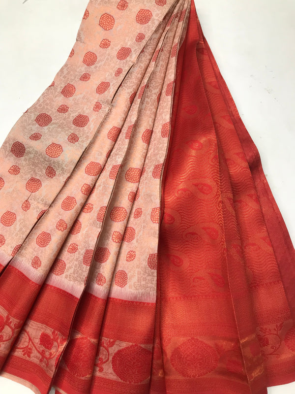 Soft Silk With Awesome  yellow Zari