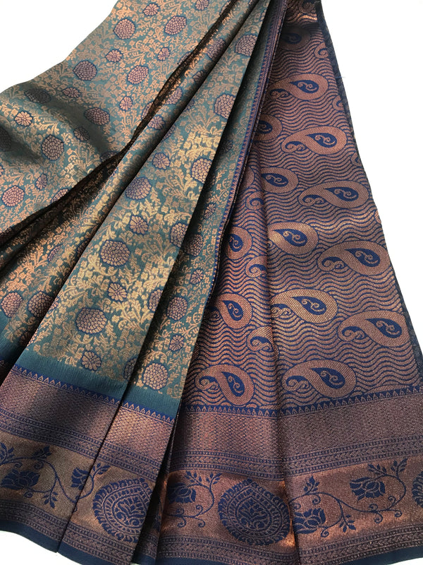 Soft Silk With Awesome  yellow Zari