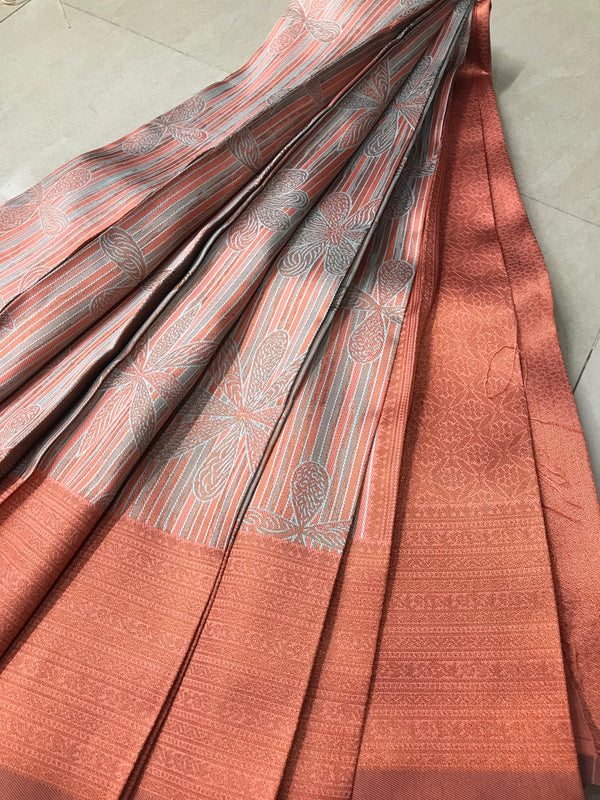 Soft Silk With Awesome  yellow Zari