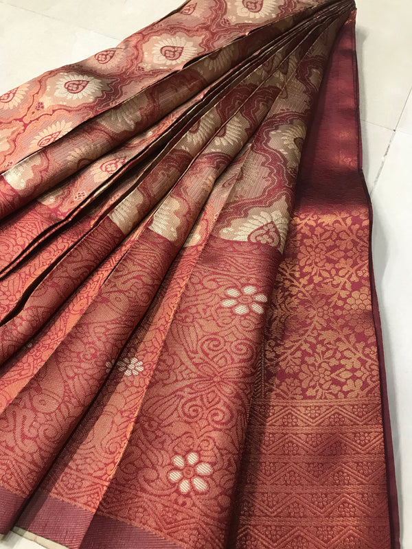 Soft Silk With Awesome  yellow Zari