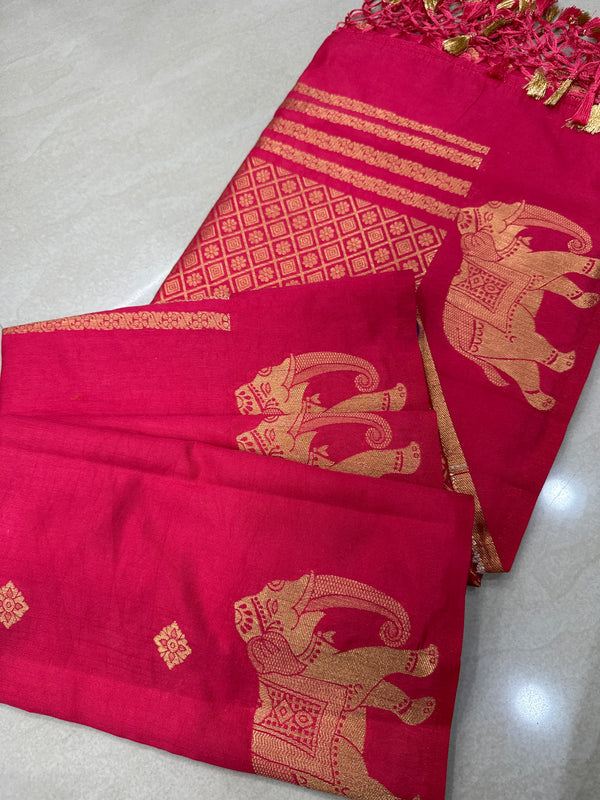Viscose mix silk saree