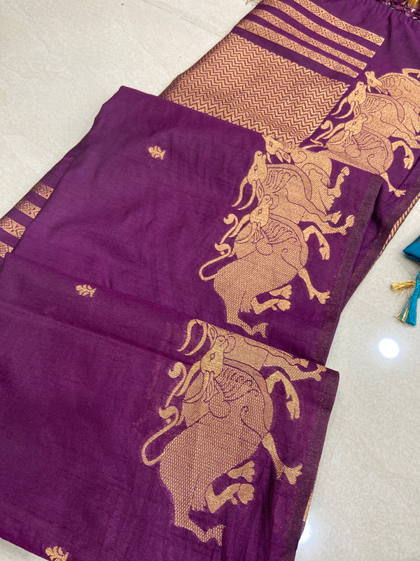 Viscose mix silk saree