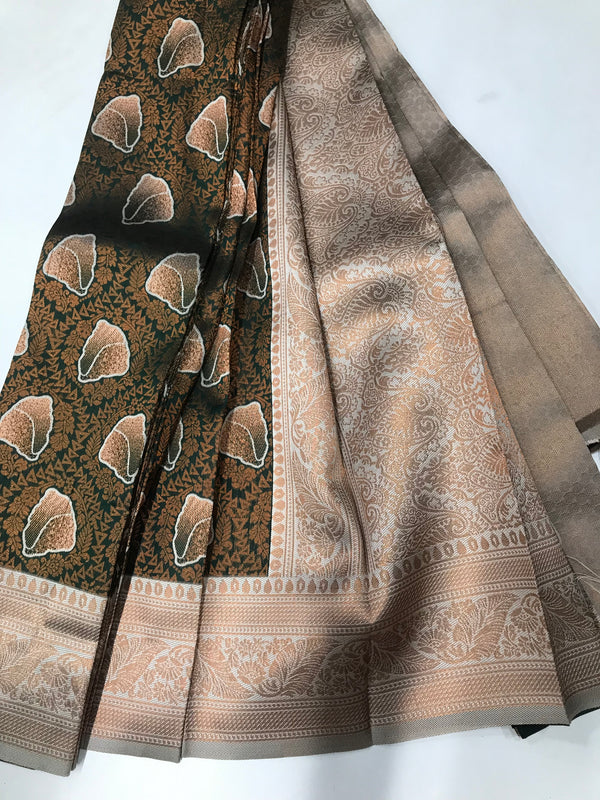 Soft Silk With Awesome  yellow Zari