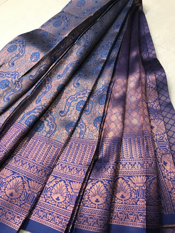 Soft Silk With Awesome  yellow Zari