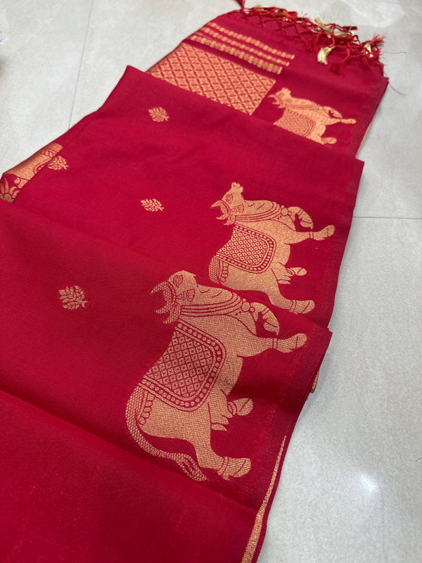 Viscose mix silk saree