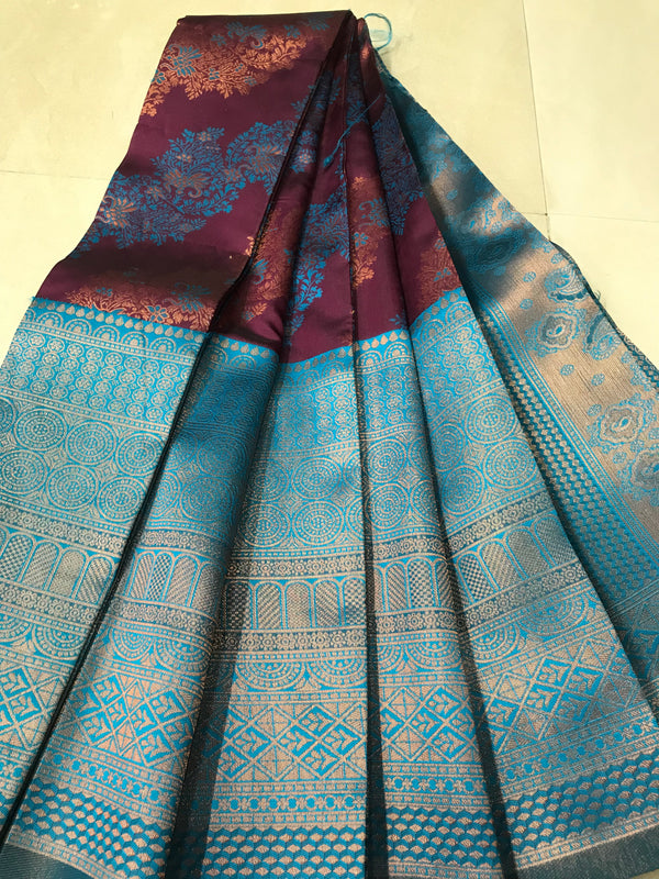 Soft Silk With Awesome  yellow Zari