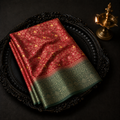 Premium Paithani Saree – Maroon Floral Weaving with Bottle Green Rich Pallu