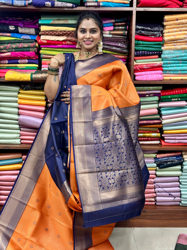 Kanchi semi bridal silk checks