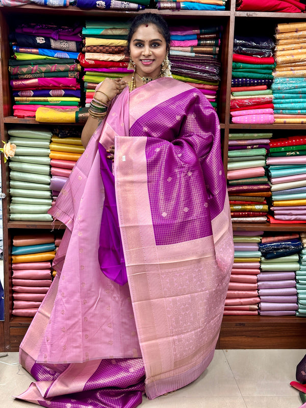 Kanchi semi bridal silk checks
