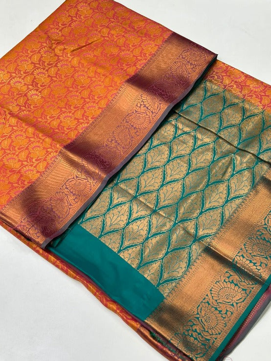 Kanchivaram Semi Soft Silk With Elegant Meenakari Butta