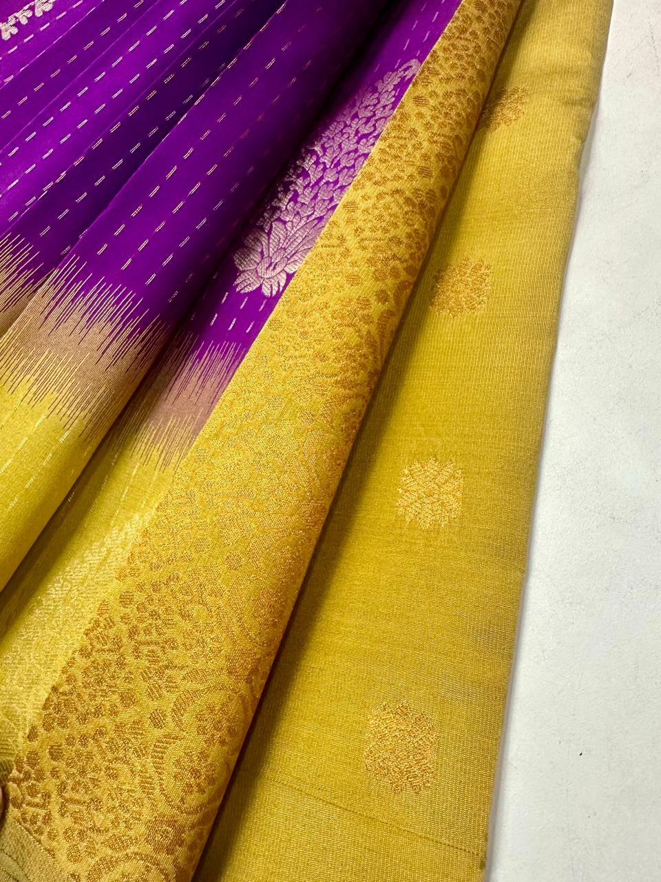 Awesome purple Soft Silk  With Superb Colour Combination