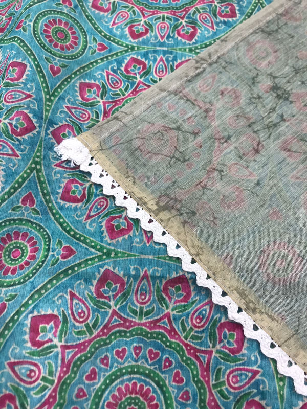 Amazing Kora With Cut Work Embroidery Sarees