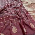 Maroon Premium Kanchi Silk Saree with Antique Gold Zari
