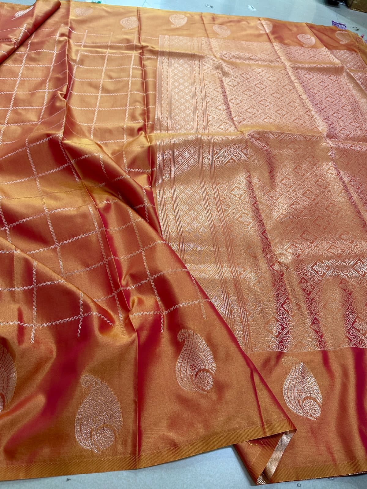 Mustard Gold Premium Kanchi Silk Saree with Antique Zari