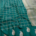 Bottle Green Premium Kanchi Silk Saree with Antique Zari