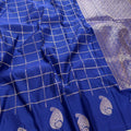 Royal Blue Premium Kanchi Soft Silk Saree with Antique Zari
