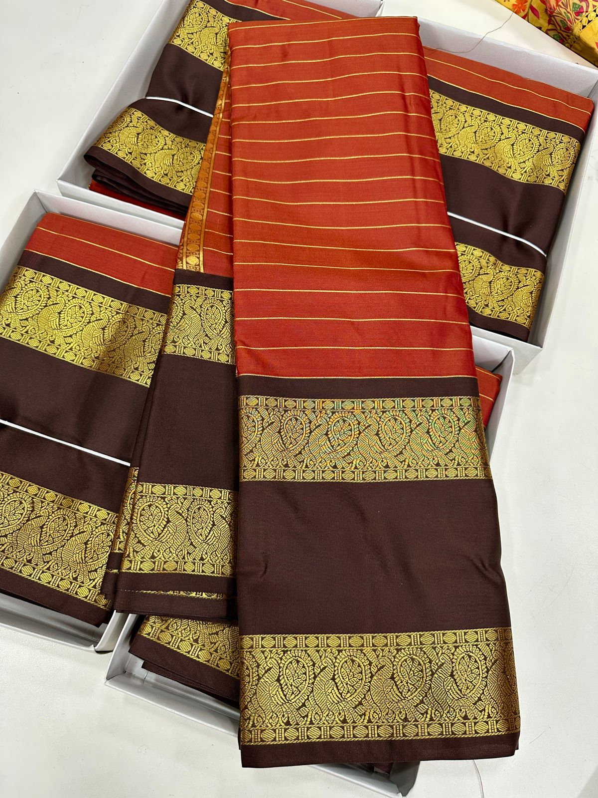 Semi Soft Silk Saree – Classic Temple Border Elegance