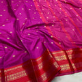 Semi Soft Silk Saree – Rani Pink with Red Border