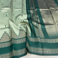 Light Green & Dark Green Saree | Bridal Semi Soft Silk