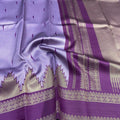 Purple & Gold Pattern Saree | Bridal Semi Soft Silk