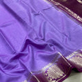 Premium Paithani Saree – Lavender Purple with Silver Zari Floral Border