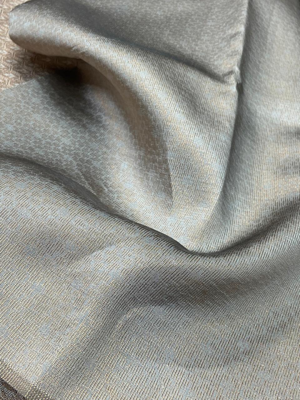 Premium Semi Silk Saree – Chocolate Brown & Champagne Beige with Floral Woven Border