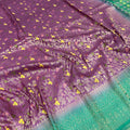 Paithani Silk Saree – Royal Purple & Peacock Green with Floral Zari Weaving and Rich Traditional Border