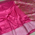 Meenakari Silk Saree – Rani Pink with Multicolour Meenakari Buttas and Rich Paisley Designer Pallu