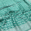 Banarasi Saree – Sea Green with Silver Floral Zari Weaving