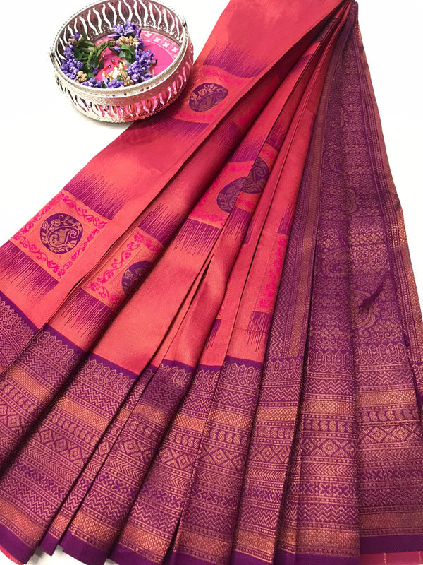 Soft Silk With Awesome  yellow Zari