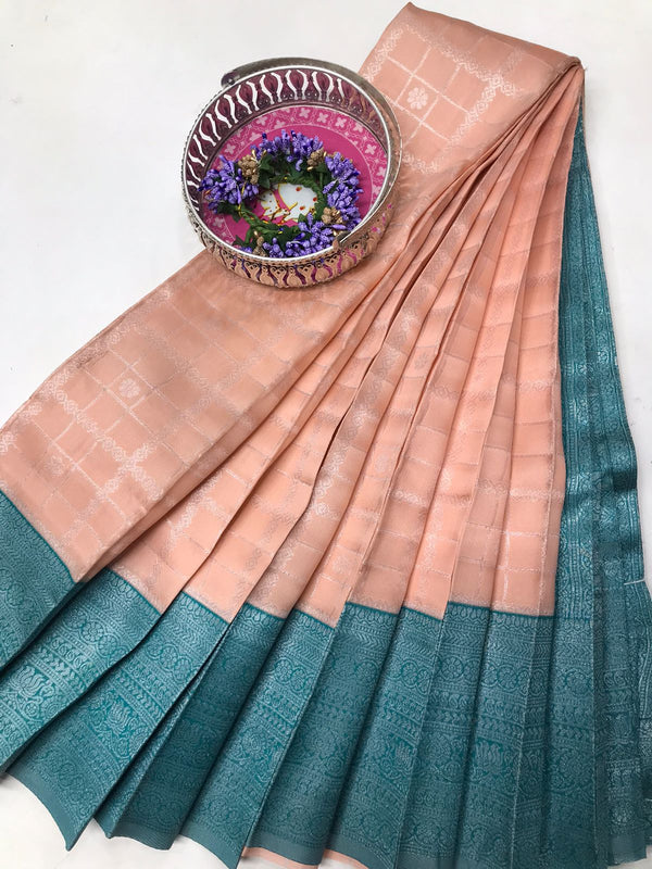 Soft Silk With Awesome  yellow Zari