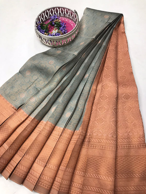 Soft Silk With Awesome  yellow Zari